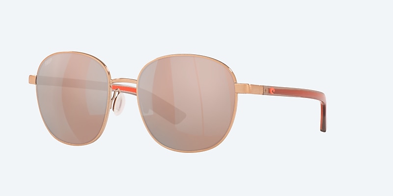 Sunglasses Costa Egret L (55-18) with Copper Silver Mirror lens and Brushed Rose Gold frame Image 1 of 4