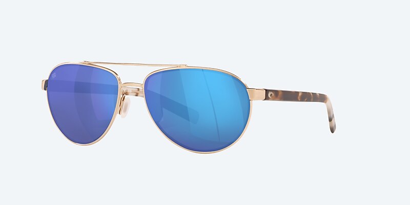 Sunglasses Costa Fernandina S (57-15) with Blue Mirror lens and Brushed Gold frame Image 1 of 4
