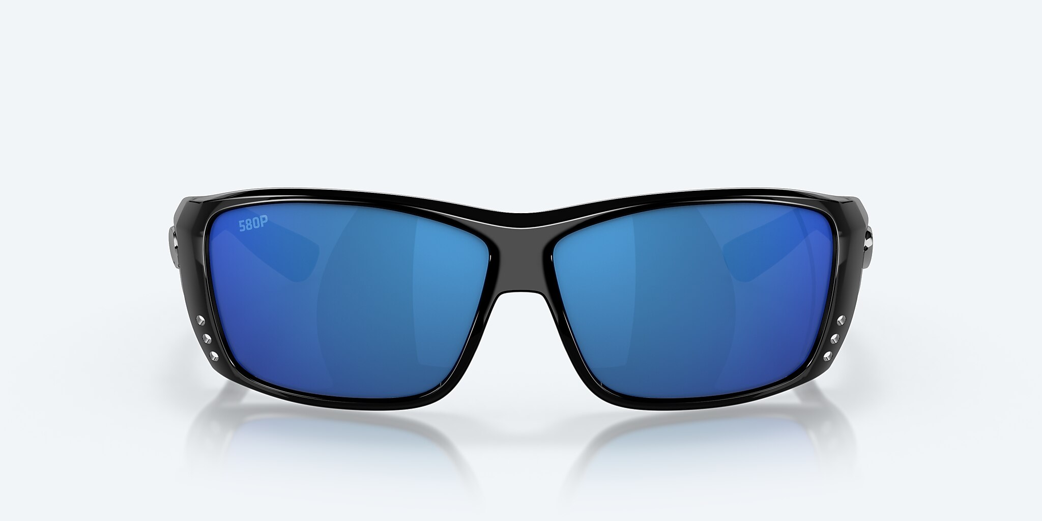 Sunglasses Costa Cat Cay M (61-10) with Blue Mirror lens and Shiny Black frame Image 2 of 7