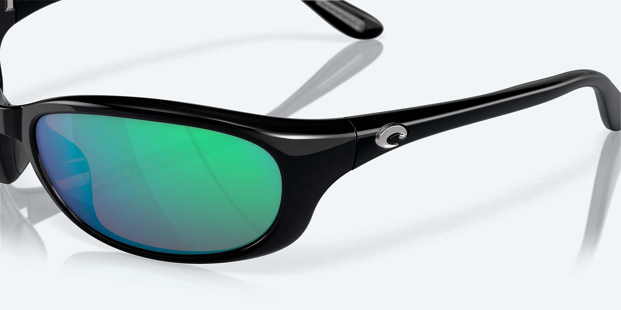 Sunglasses Costa Harpoon S (61-18) with Green Mirror lens and Shiny Black frame Image 6 of 7