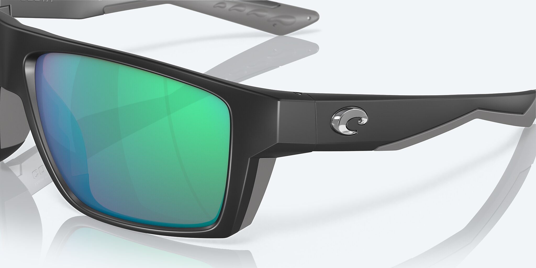 Sunglasses Costa Bloke XL (61-14) with Green Mirror lens and Matte Black frame Image 6 of 7