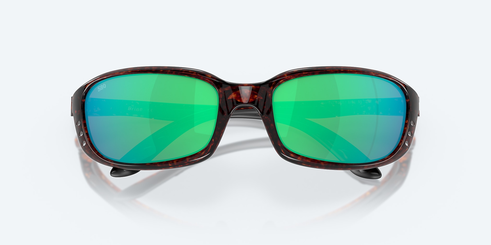 Lunettes de soleil Costa Brine S (59-18) avec Effet miroir Vert verre et Écaille monture Image 5 de 7