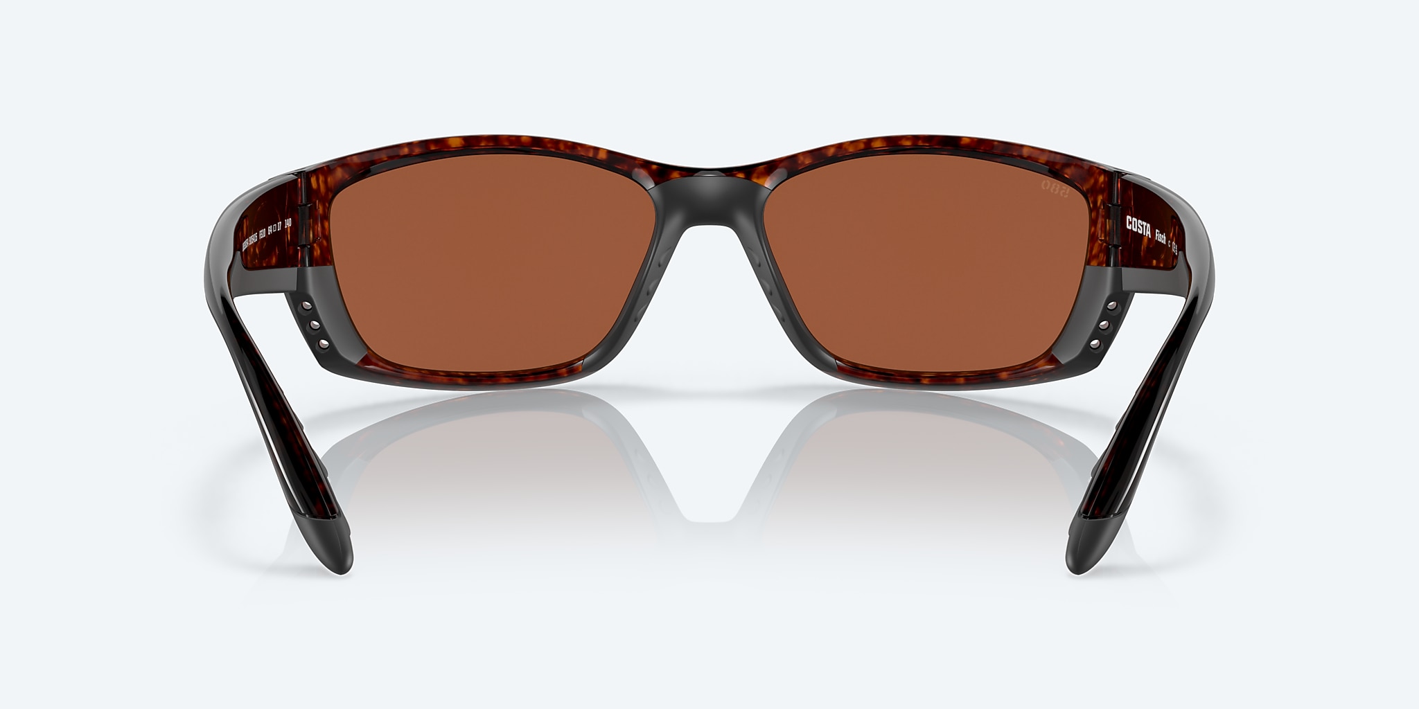 Sunglasses Costa Fisch XL (64-17) with Green Mirror lens and Tortoise frame Image 4 of 7