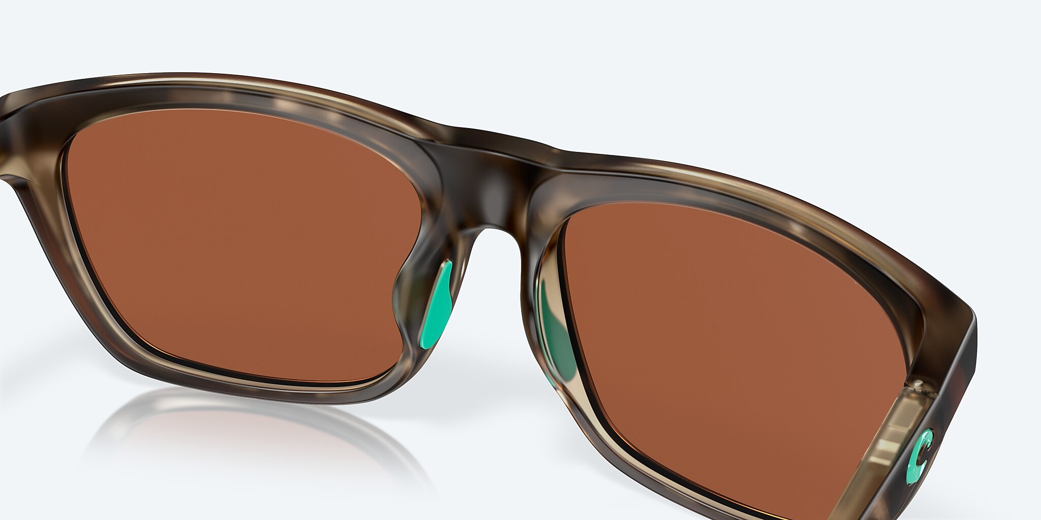 Sunglasses Costa Cheeca XL (57-17) with Green Mirror lens and Matte Shadow Tortoise frame Image 7 of 7