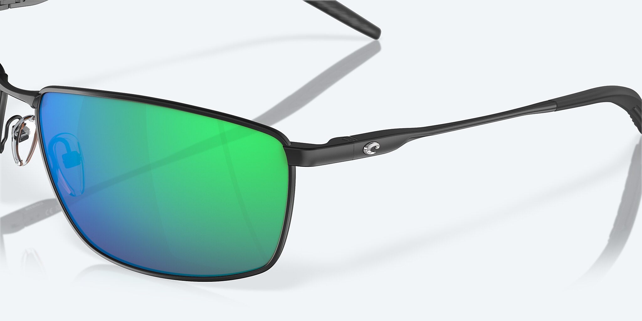 Sunglasses Costa Turret L (63-15) with Green Mirror lens and Matte Black frame Image 6 of 7