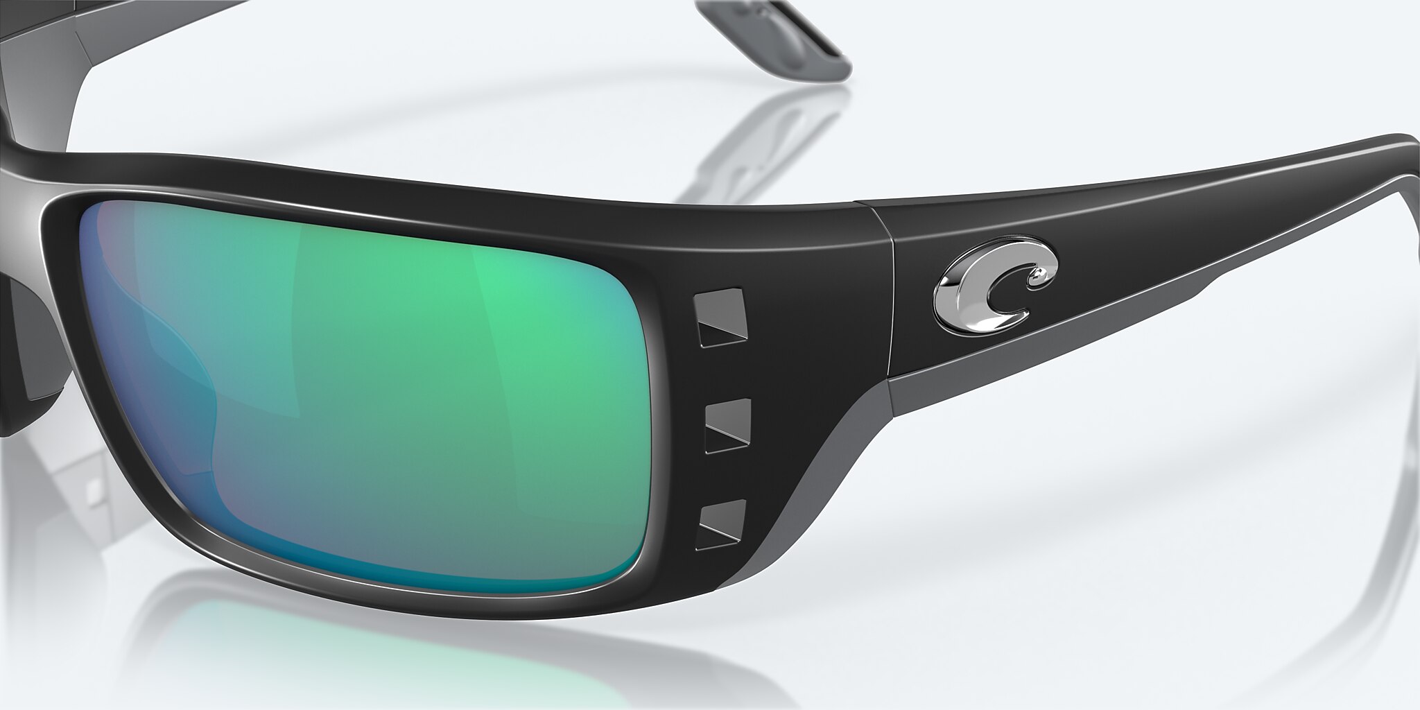 Sunglasses Costa Permit XL (63-16) with Green Mirror lens and Matte Black frame Image 6 of 7