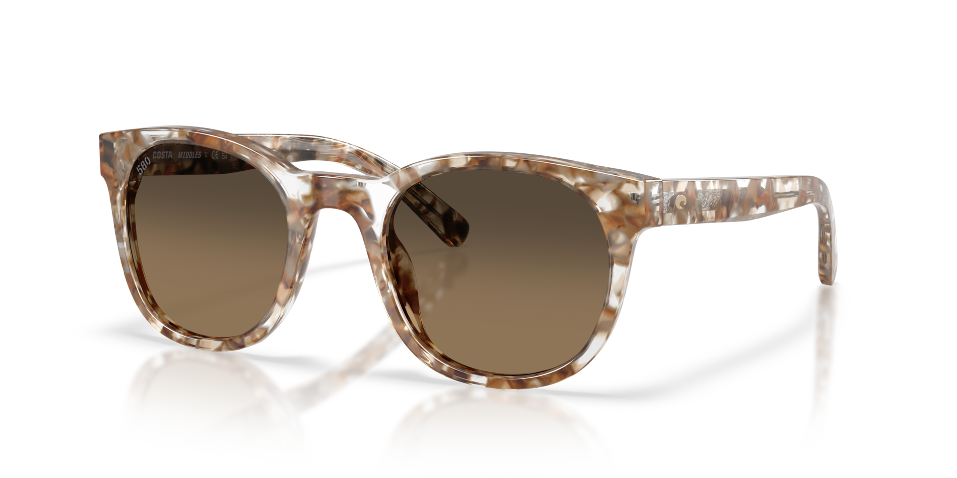 Costa Del Mar Lifestyle Middles Men's Sand Tortoise Frame Copper Gradient 580G Polarized Lens Sunglasses 06S2018-20180751