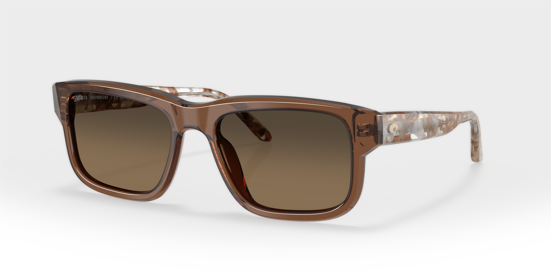 Costa Del Mar Lifestyle Shipwrecks Men's Brown Smoke Frame Copper Gradient 580G Polarized Lens Sunglasses 06S2020-20200554