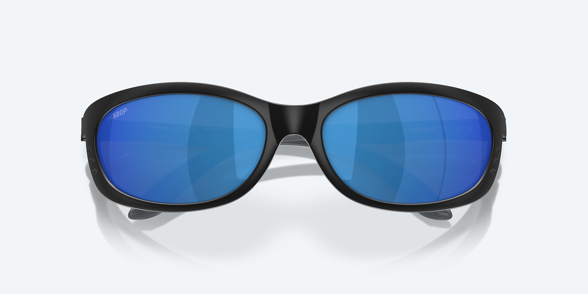 Sunglasses Costa Fathom L (61-16) with Blue Mirror lens and Matte Black frame Image 5 of 7