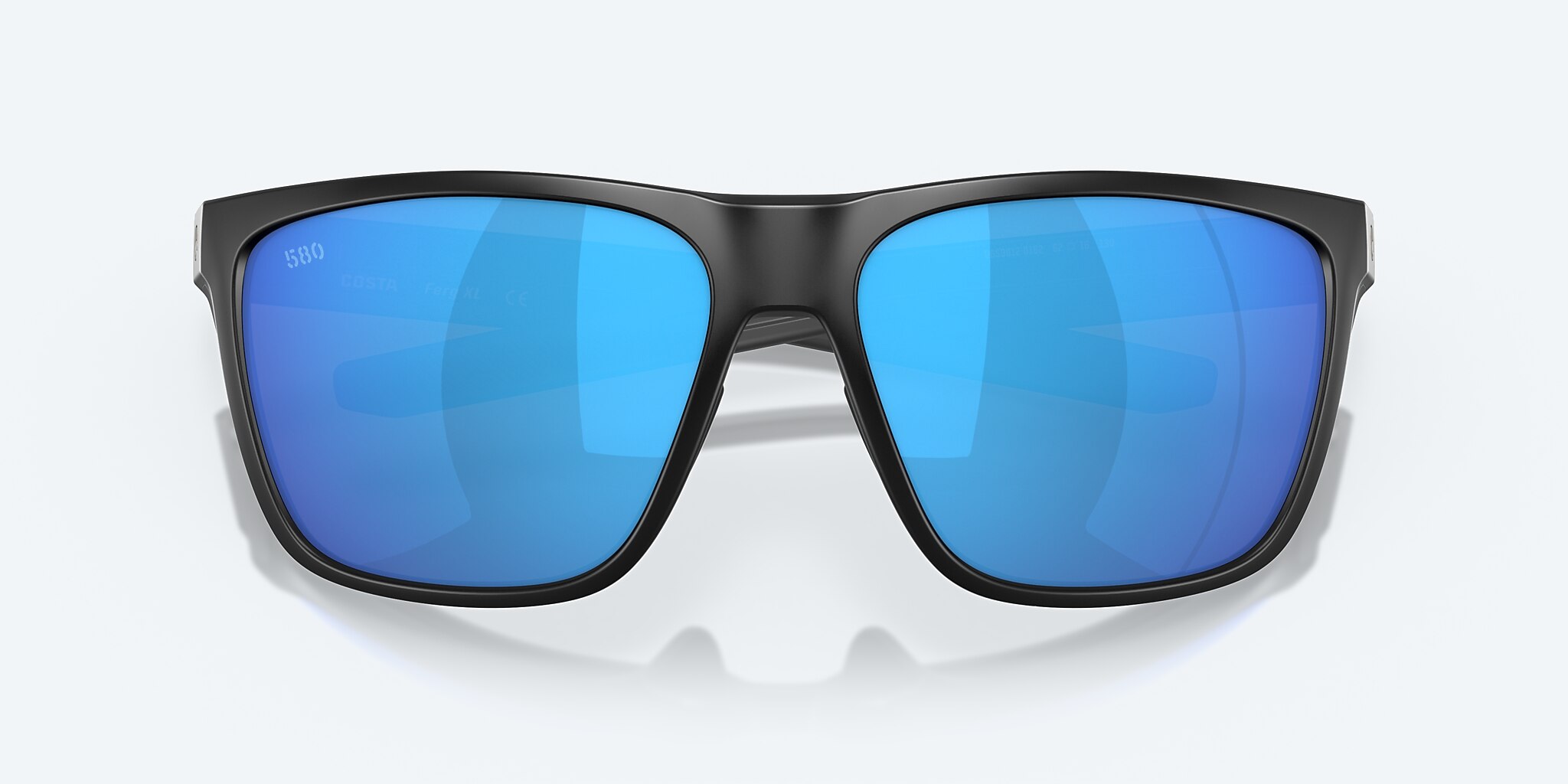 Sunglasses Costa Ferg XL XXL (62-16) with Blue Mirror lens and Matte Black frame Image 6 of 10