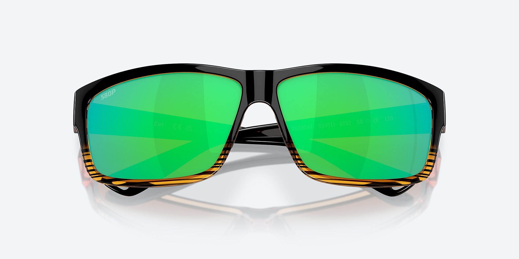 Lunettes de soleil Costa Cut L (60-10) avec Effet miroir Vert verre et Dégradé noix de coco monture Image 5 de 7