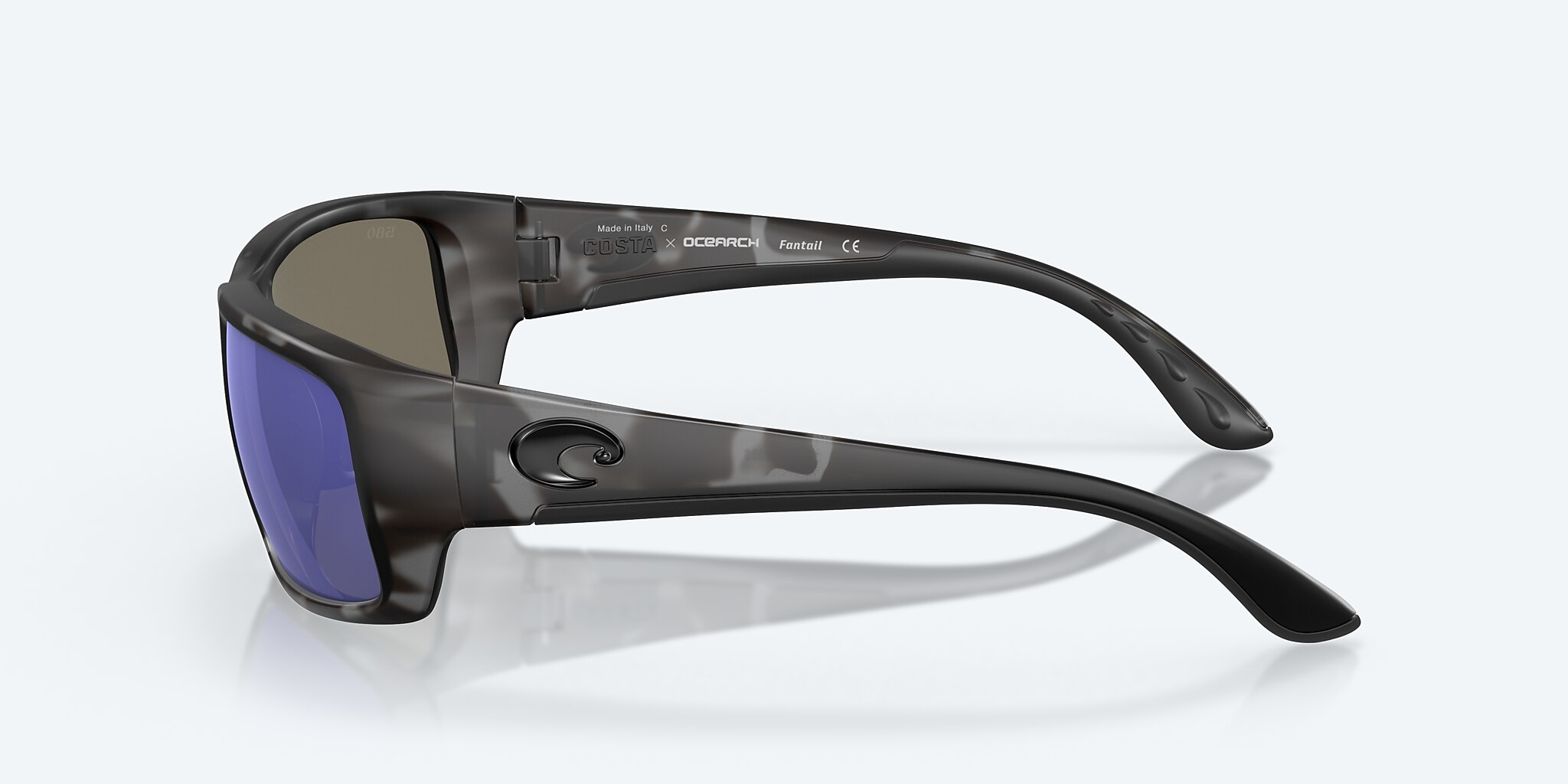 Lunettes de soleil Costa Ocearch® Fantail M (59-14) avec Effet miroir Bleu verre et Requin-tigre Ocearch monture Image 3 de 7
