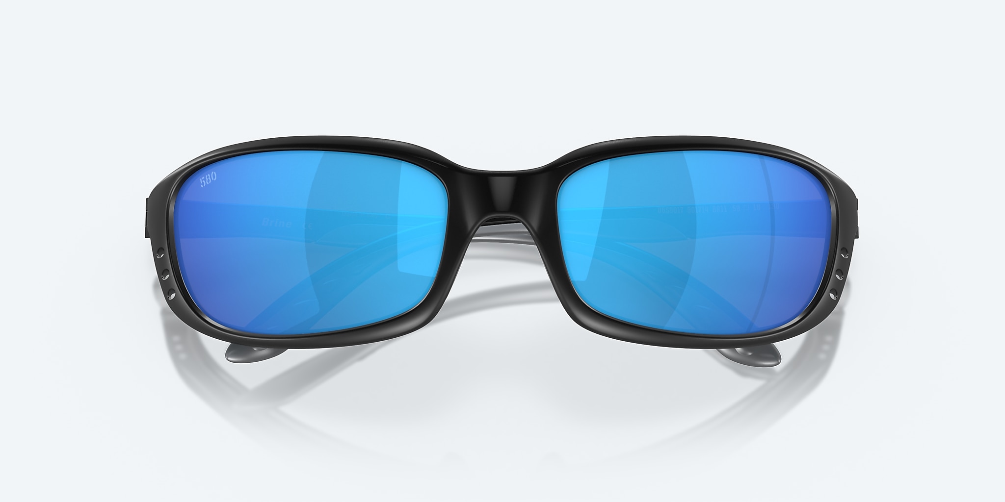 Sunglasses Costa Brine S (59-18) with Blue Mirror lens and Matte Black frame Image 5 of 7