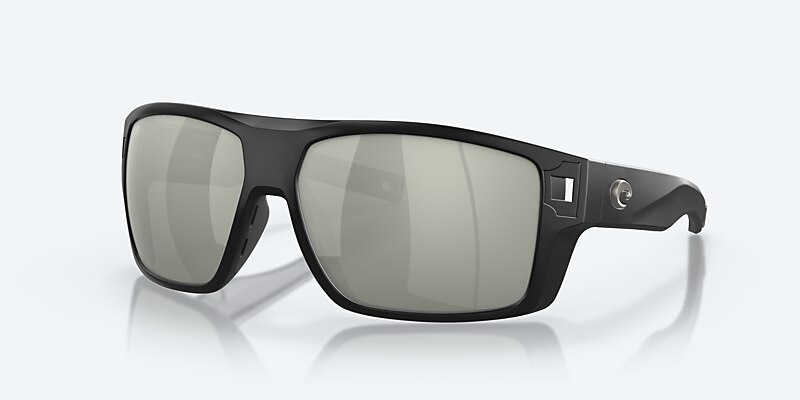 Sunglasses Costa Diego XL (62-14) with Gray Silver Mirror lens and Matte Black frame Image 1 of 8