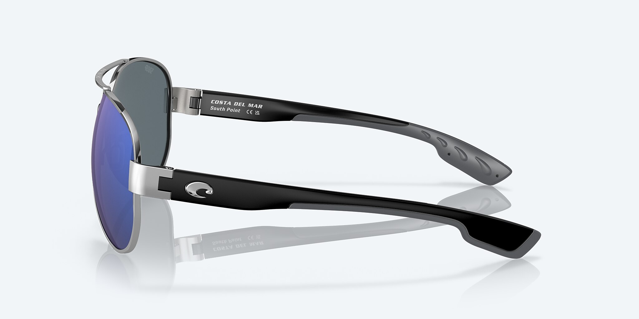 Lunettes de soleil Costa South Point L (59-14) avec Effet miroir Bleu verre et Palladium monture Image 3 de 7