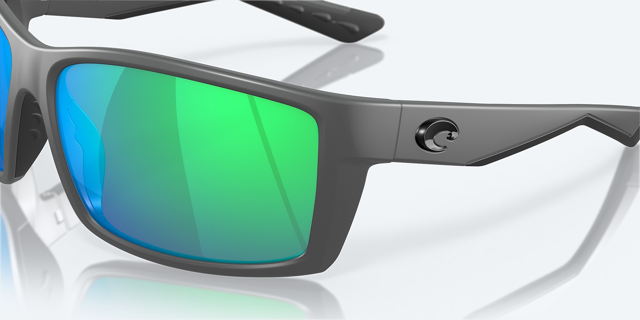 Sunglasses Costa Reefton XL (64-15) with Green Mirror lens and Matte Gray frame Image 6 of 7
