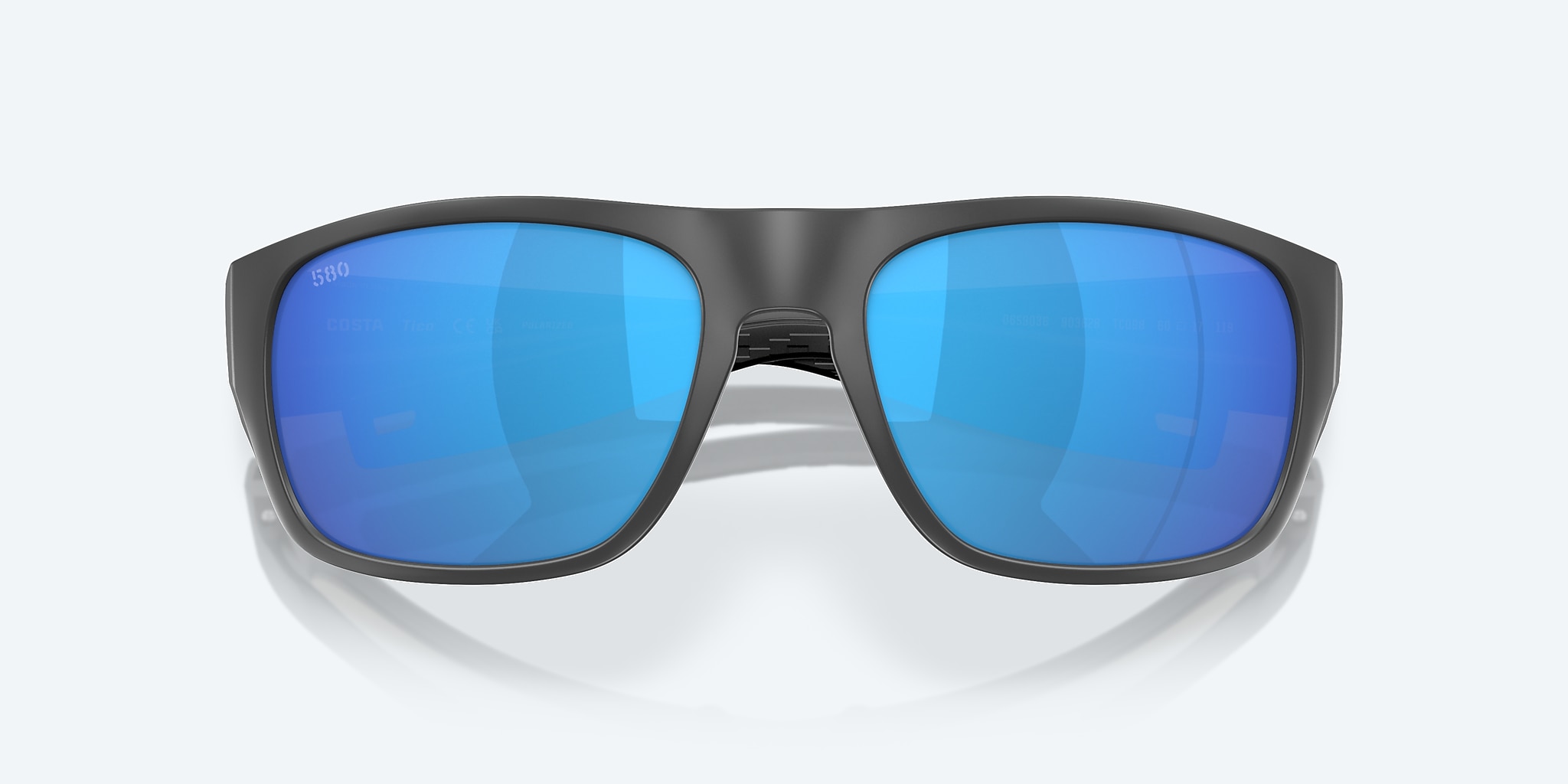 Sunglasses Costa Tico XL (60-17) with Blue Mirror lens and Matte Gray frame Image 5 of 7