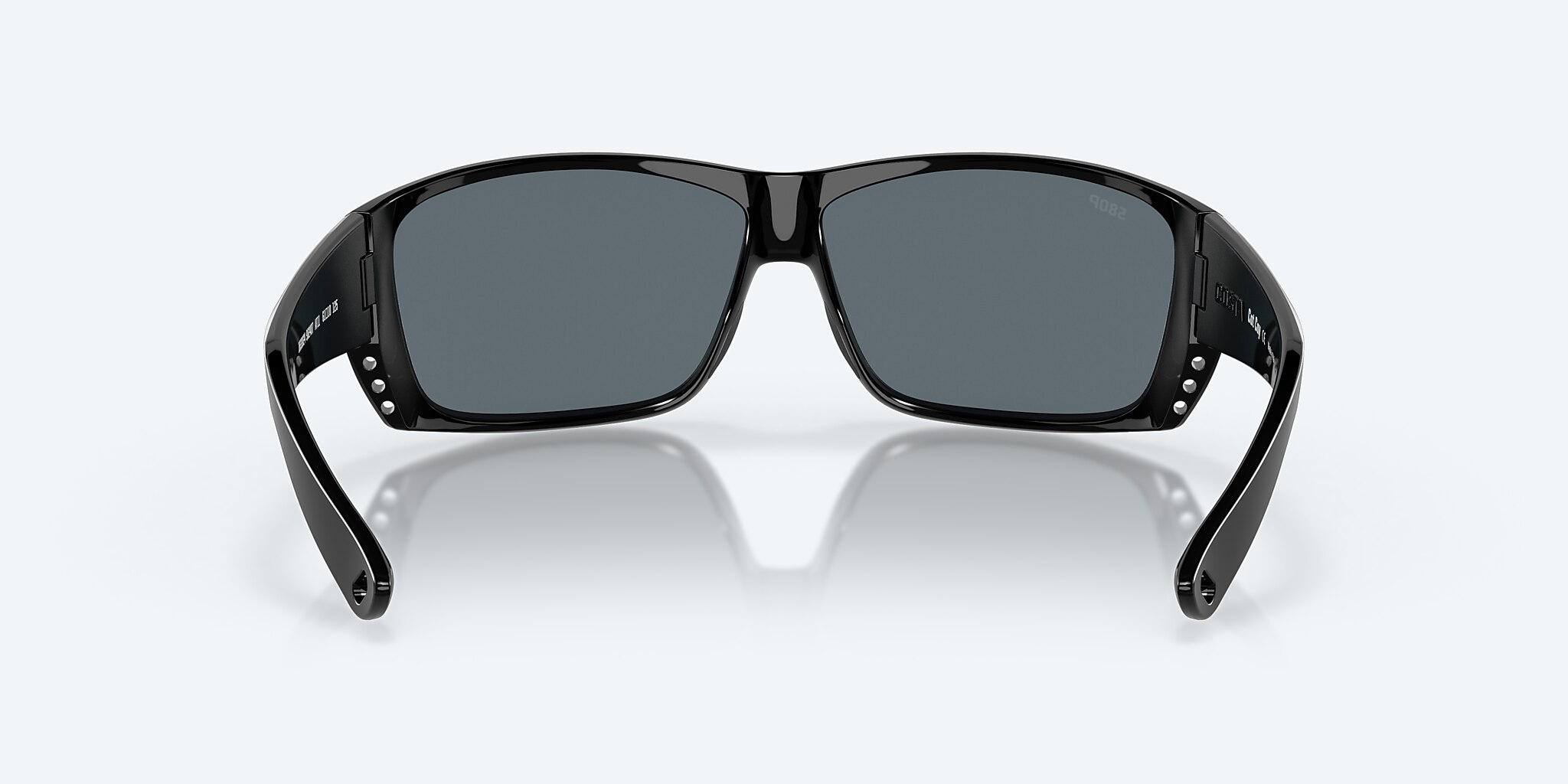 Sunglasses Costa Cat Cay M (61-10) with Blue Mirror lens and Shiny Black frame Image 4 of 7