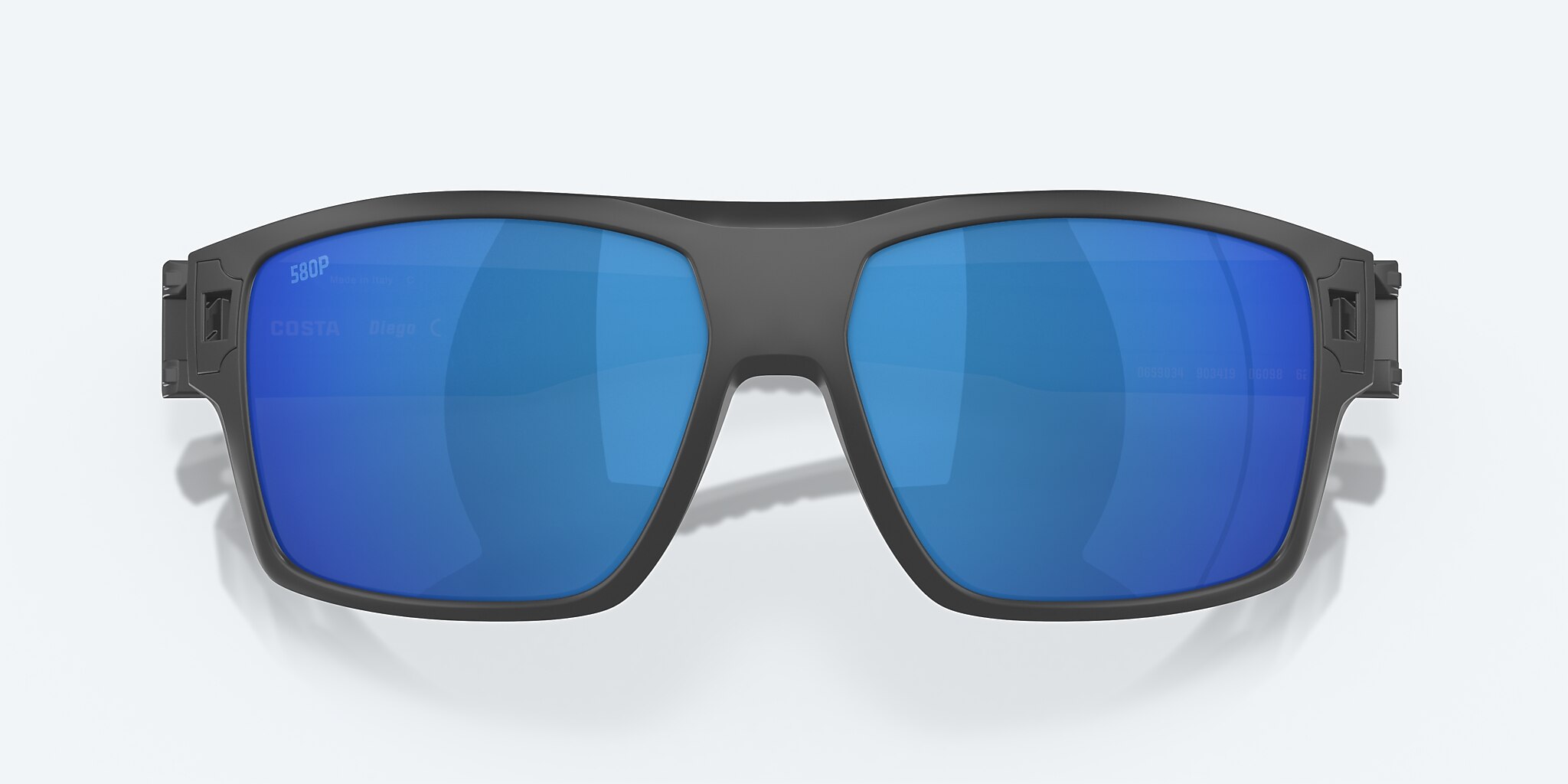 Sunglasses Costa Diego XL (62-14) with Blue Mirror lens and Matte Gray frame Image 5 of 7