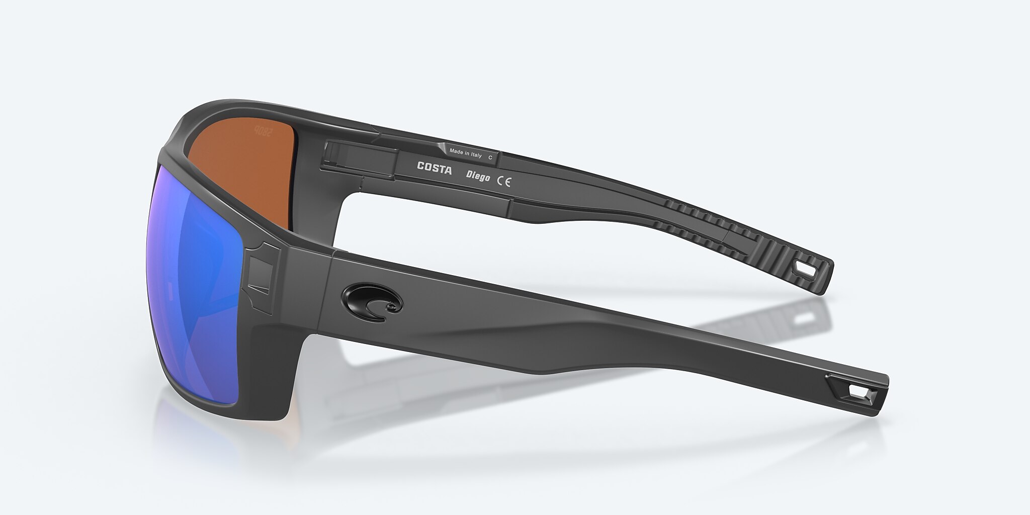 Lunettes de soleil Costa Diego XL (62-14) avec Effet miroir Vert verre et Gris mat monture Image 3 de 7
