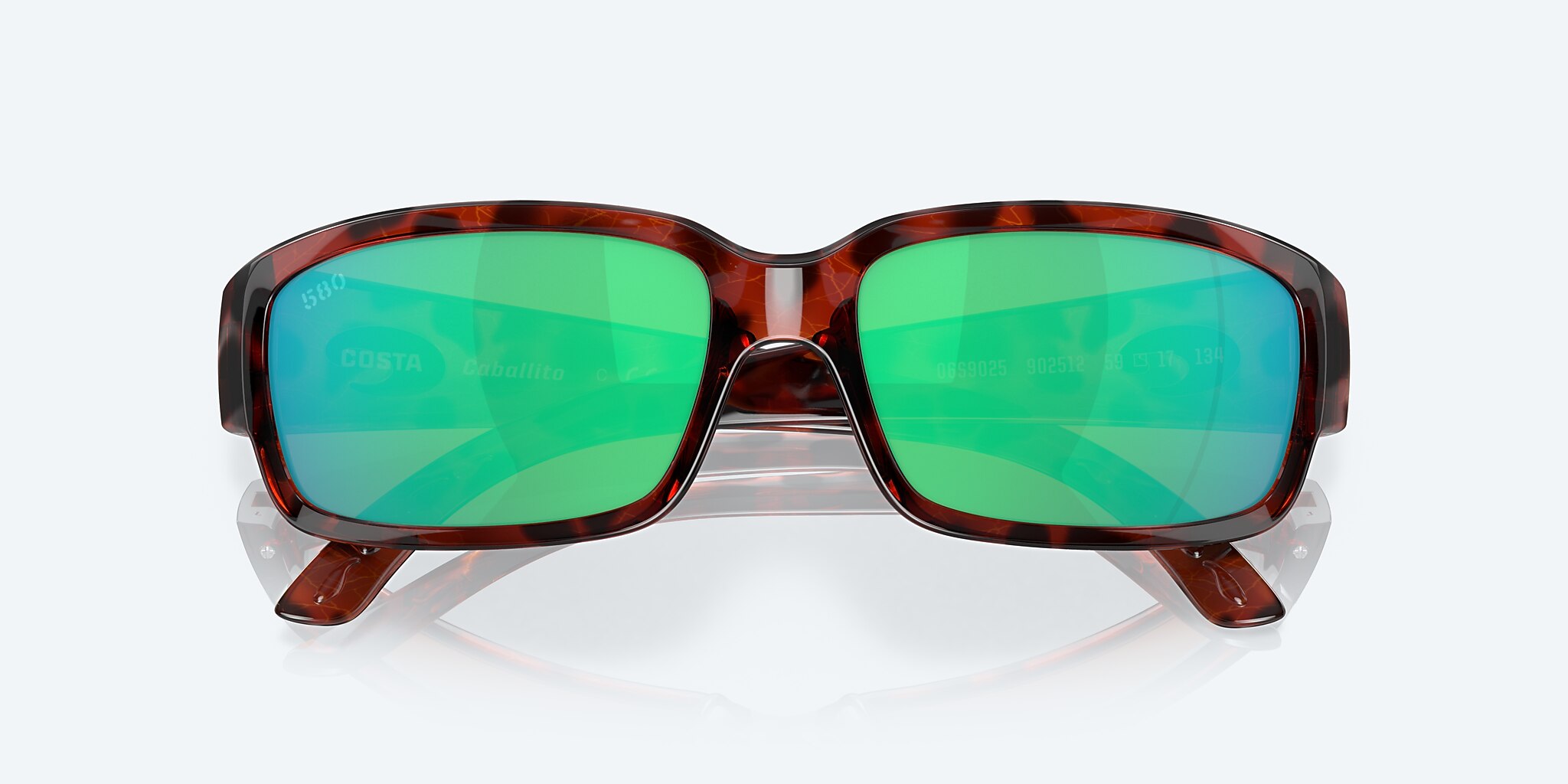 Sunglasses Costa Caballito M (59-15) with Green Mirror lens and Tortoise frame Image 5 of 7
