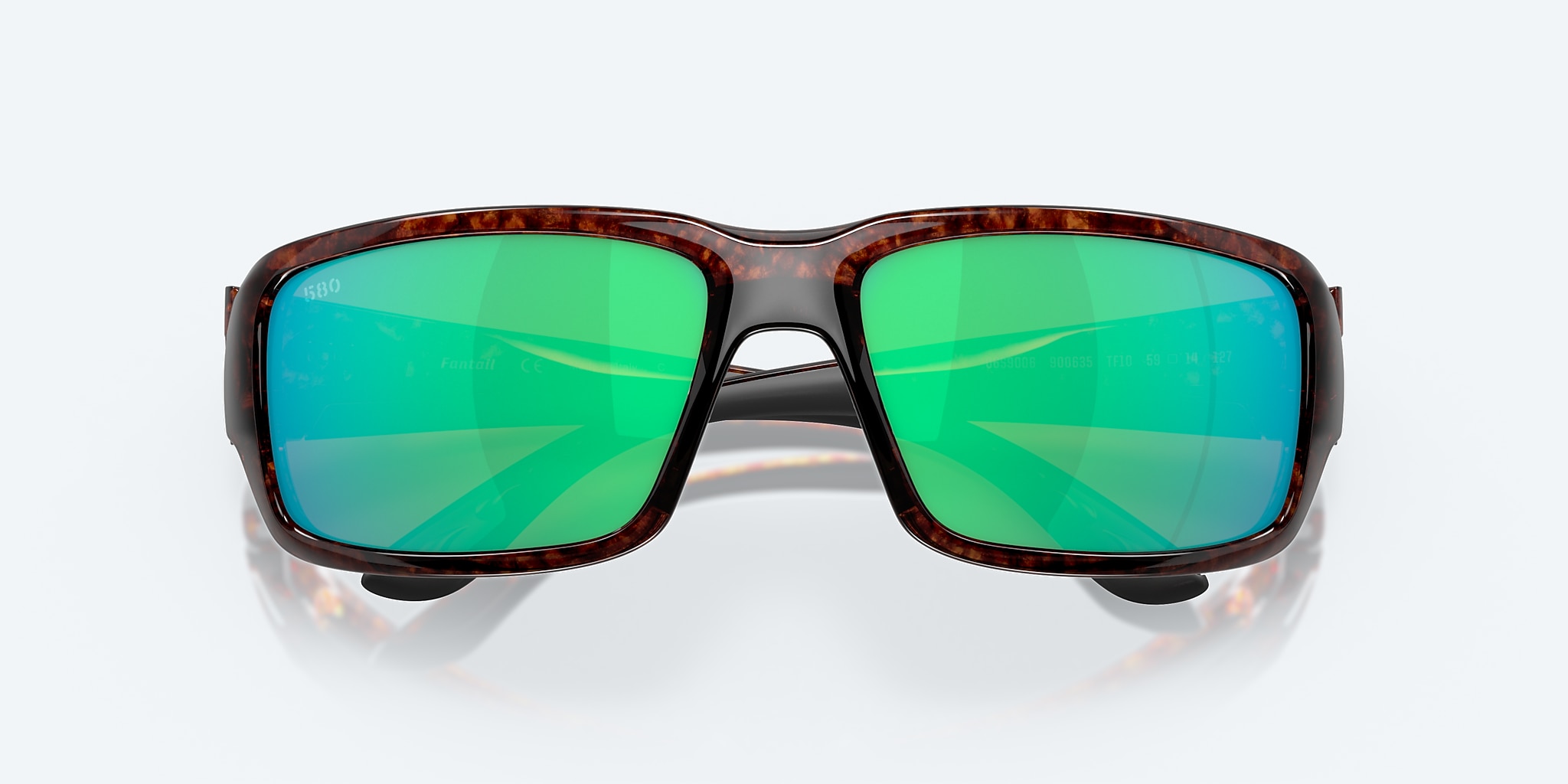 Sunglasses Costa Fantail M (59-14) with Green Mirror lens and Tortoise frame Image 5 of 7