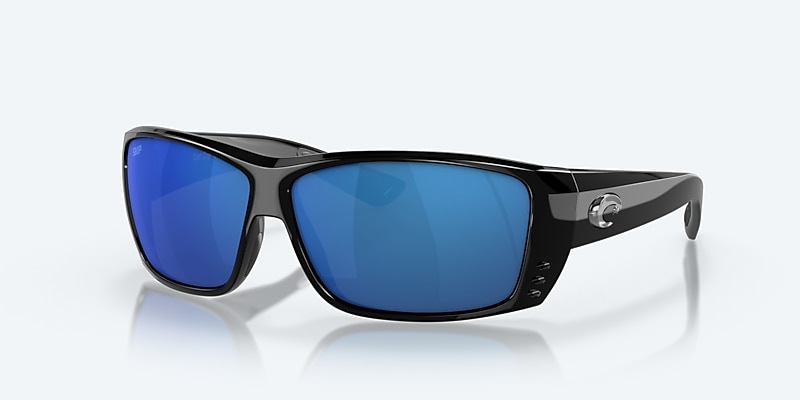 Sunglasses Costa Cat Cay M (61-10) with Blue Mirror lens and Shiny Black frame Image 1 of 7