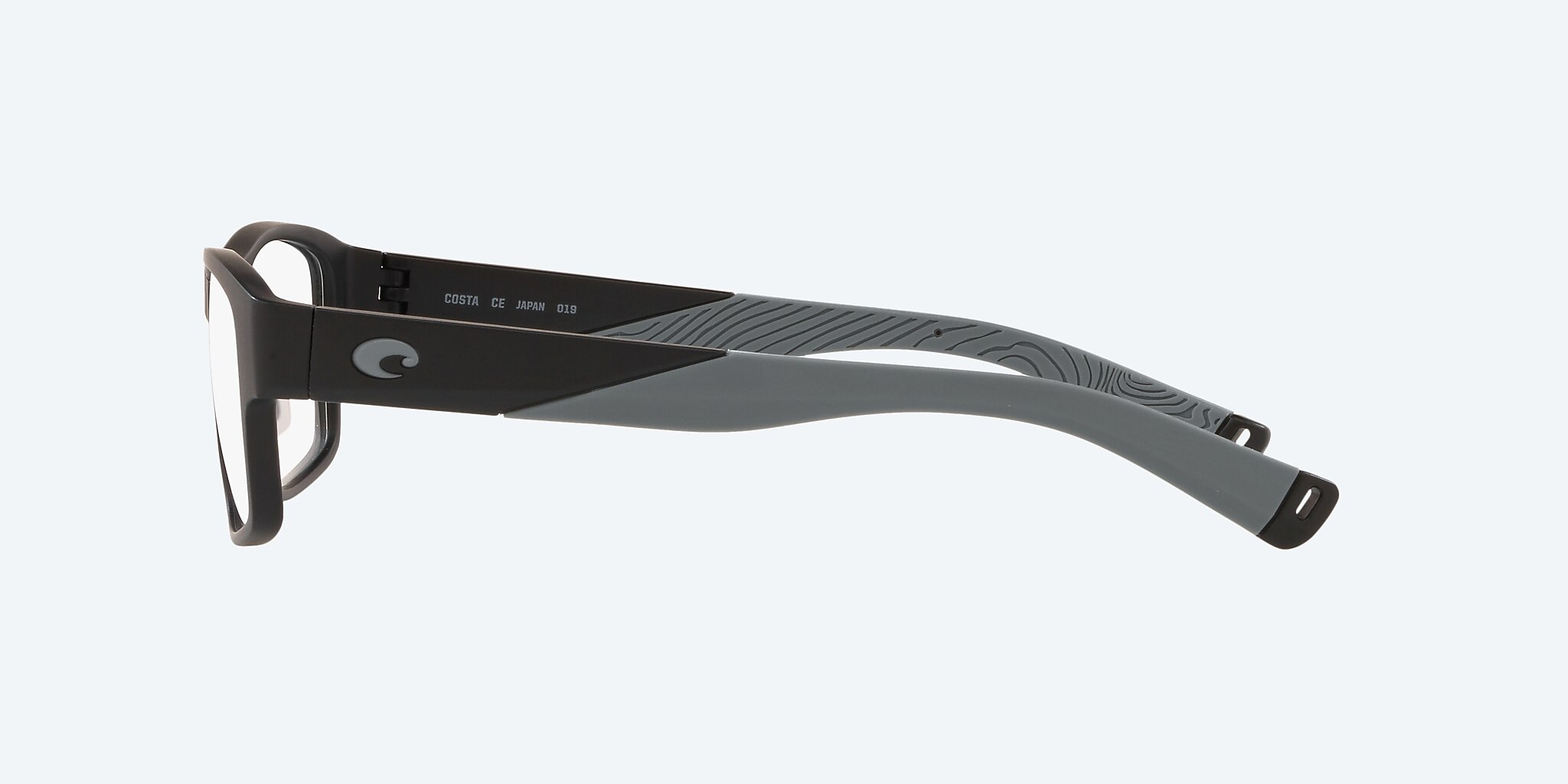 Eyeglasses Costa Ocean Ridge 301 XL (57-16) with Demo Lens lens and Matte Black/Gray Rubber frame Image 3 of 4