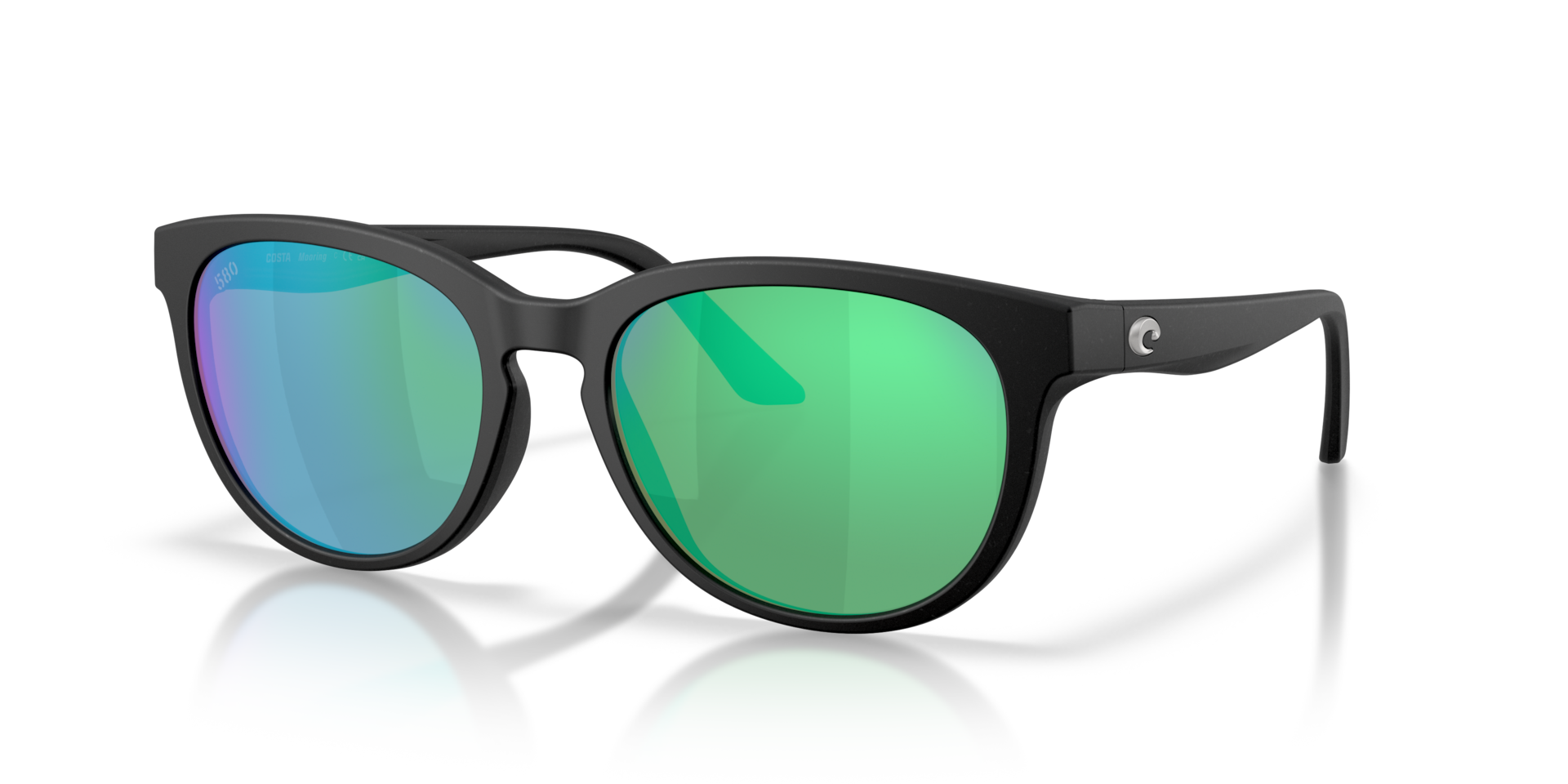 Costa Del Mar Lifestyle Mooring Men's Netplus Black Frame Green Mirror 580G Polarized Lens Sunglasses 06S9140-91400355