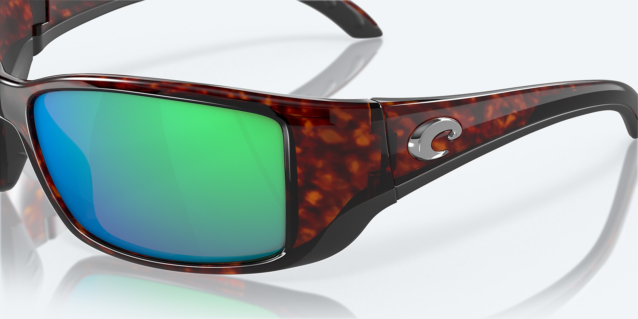 Sunglasses Costa Blackfin L (62-17) with Green Mirror lens and Tortoise frame Image 6 of 7