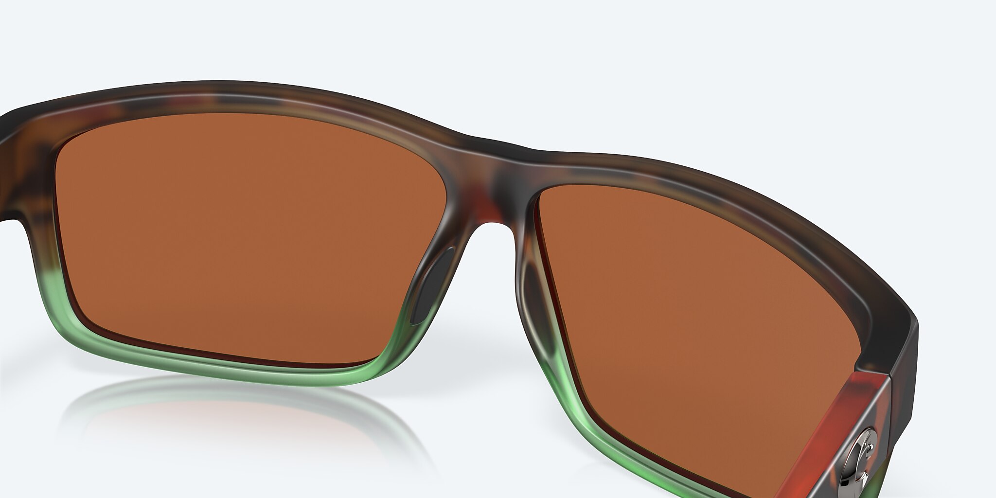 Sunglasses Costa Cut L (60-10) with Green Mirror lens and Matte Tortuga Fade frame Image 7 of 7