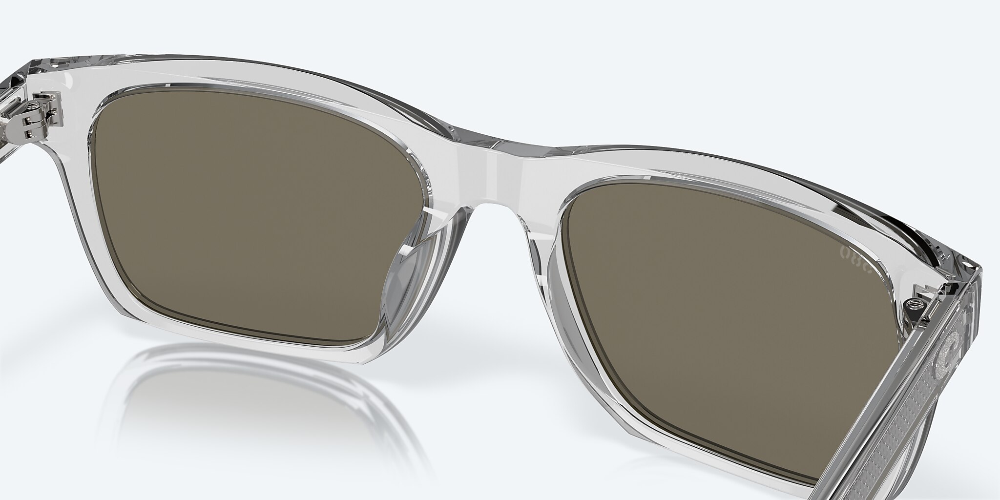 Sunglasses Costa Tybee M (55-19) with Blue Mirror lens and Shiny Light Gray Crystal frame Image 8 of 9