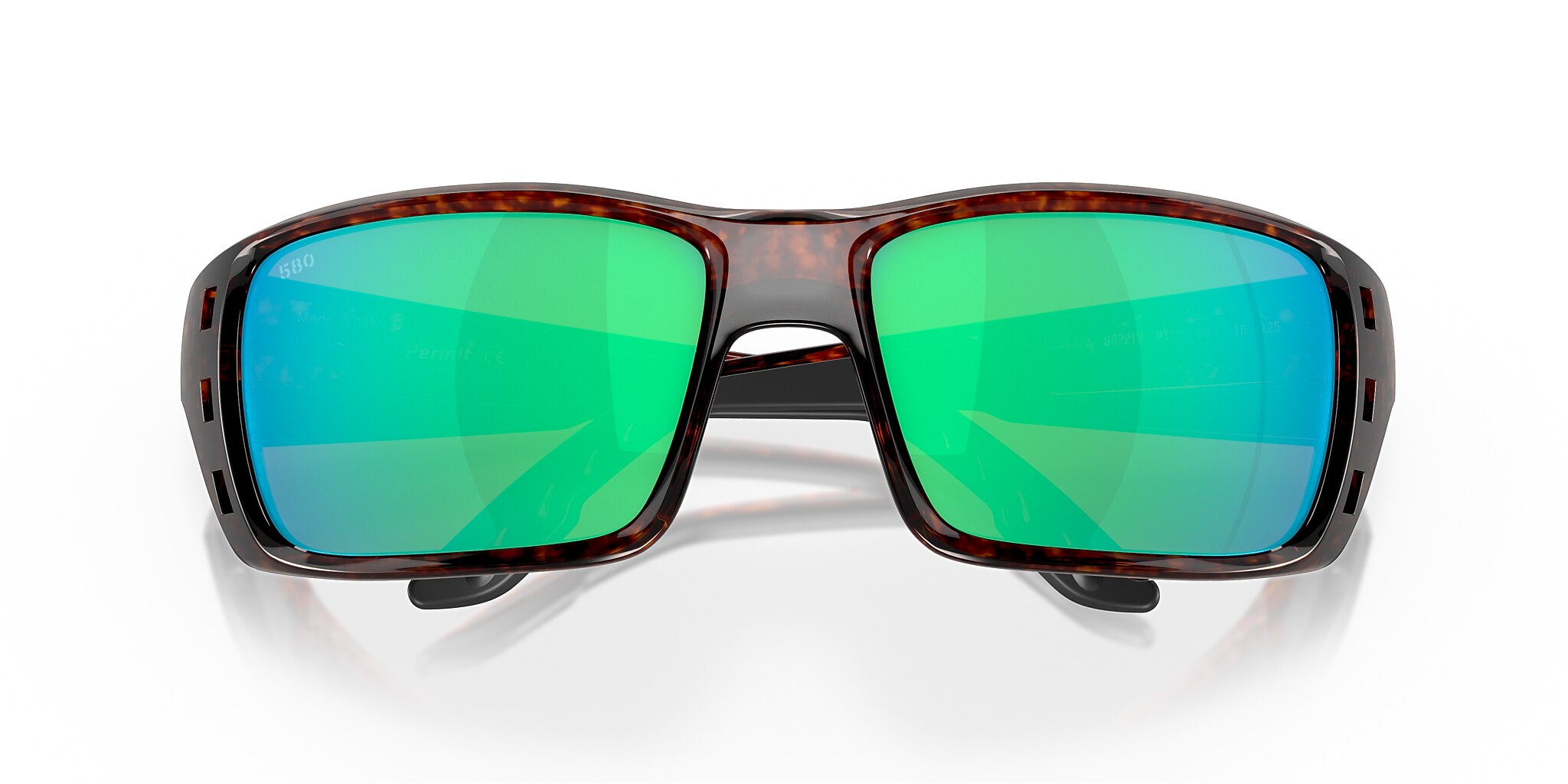 Costa Permit XL (63-16) with Green Mirror lenses and Tortoise