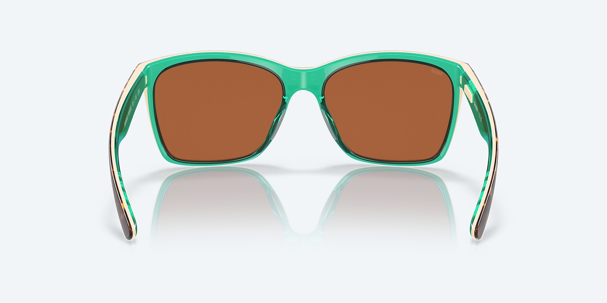 Sunglasses Costa Anaa S (55-16) with Green Mirror lens and Shiny Retro Tortoise/Cream/Mint frame Image 4 of 7