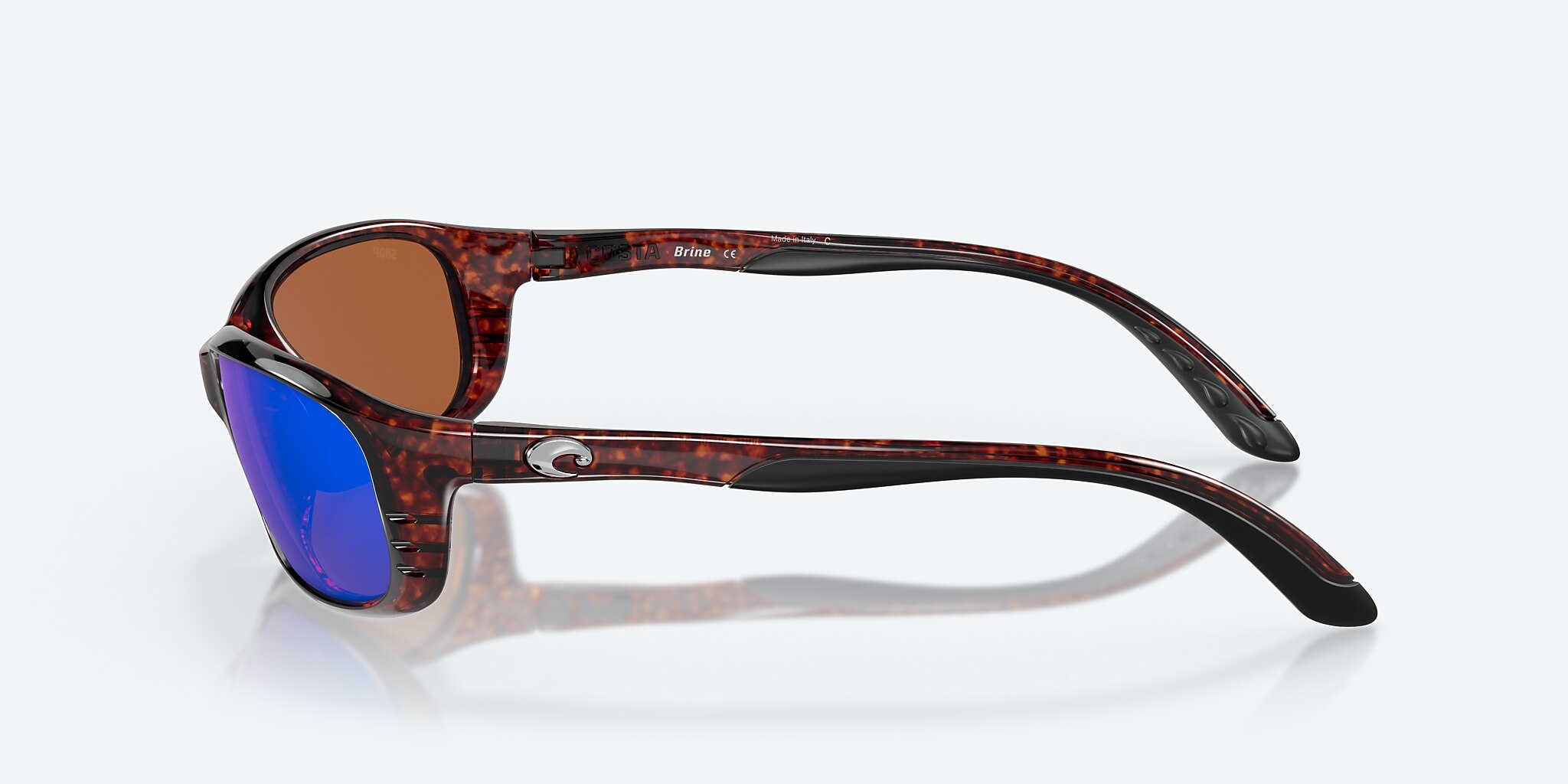 Sunglasses Costa Brine S (59-18) with Green Mirror lens and Tortoise frame Image 3 of 7