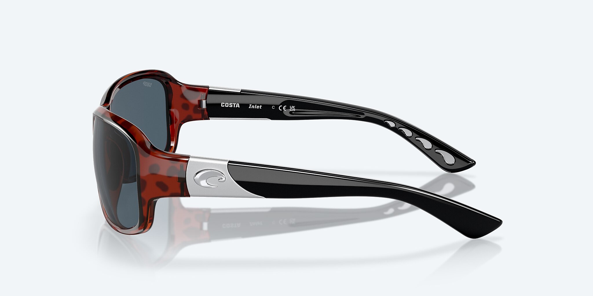 Sunglasses Costa Inlet S (58-14) with Gray lens and Retro Tortoise frame Image 3 of 7