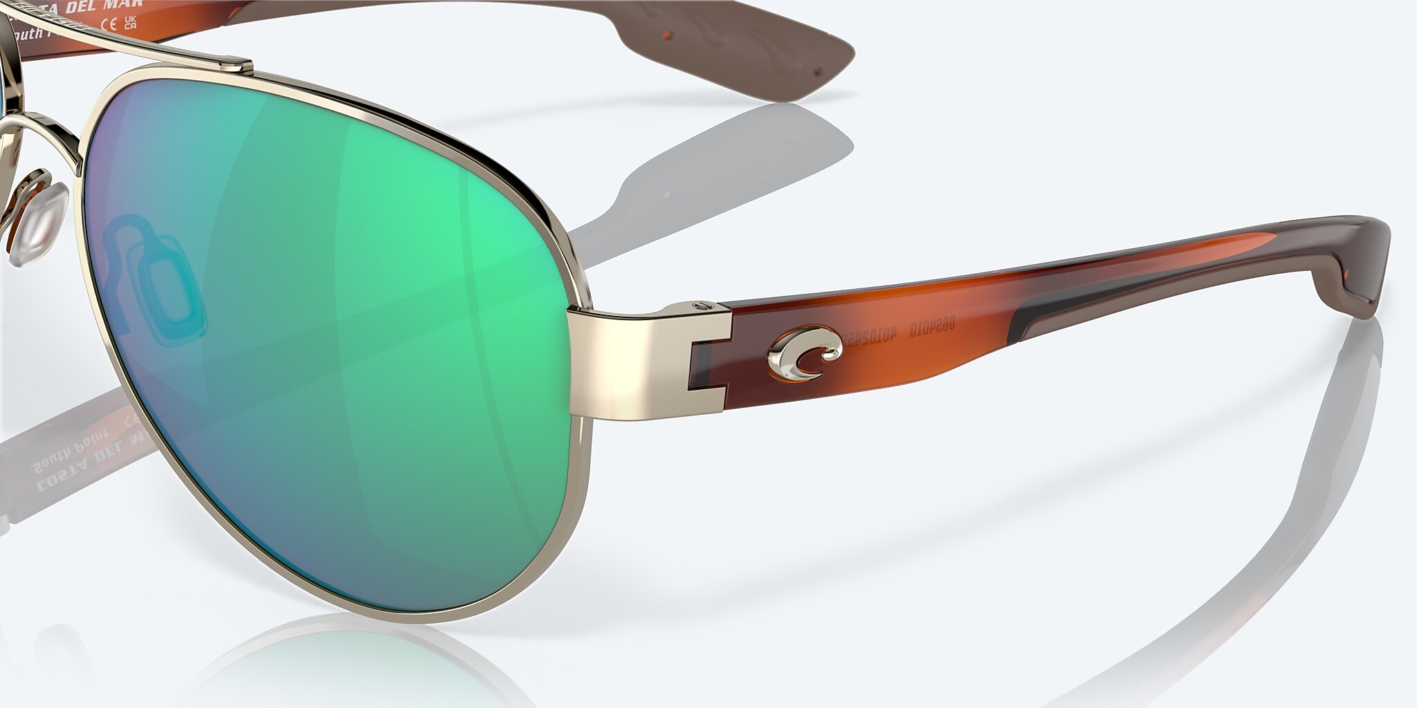 Sunglasses Costa South Point L (59-14) with Green Mirror lens and Rose Gold frame Image 6 of 7