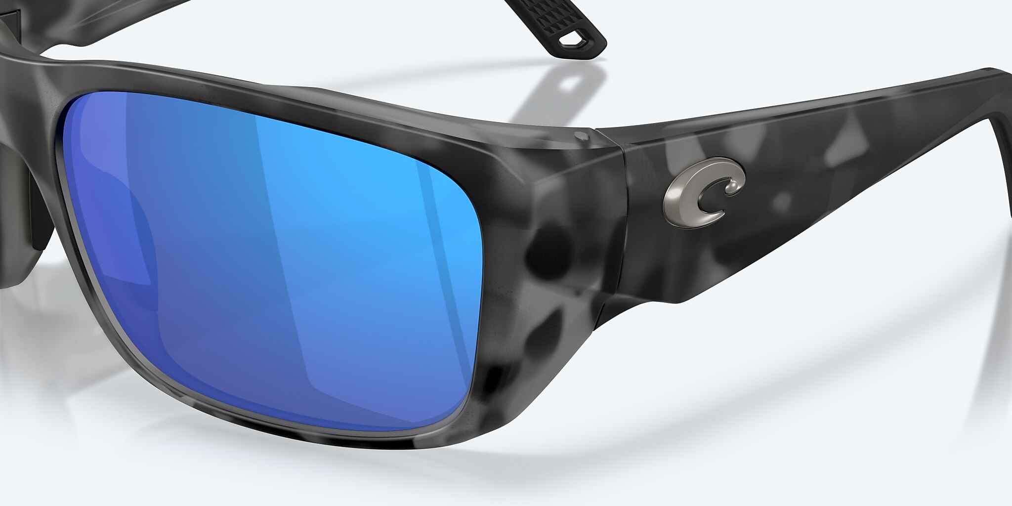 Sunglasses Costa Crudo XXL (64-21) with Blue Mirror lens and Matt Tiger Shark frame Image 6 of 8