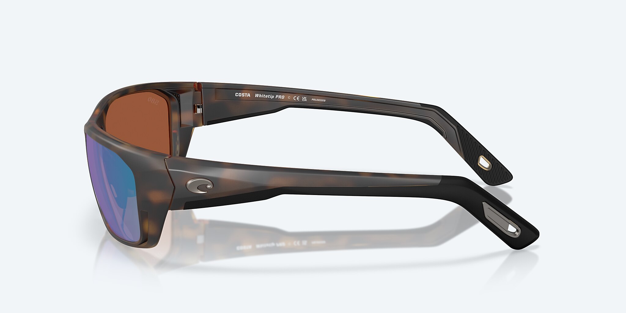 Sunglasses Costa Whitetip PRO M (57-18) with Green Mirror lens and Matte Tortoise frame Image 3 of 7