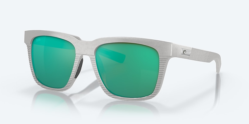 Sunglasses Costa Pescador L (55-17) with Green Mirror lens and Light Gray frame Image 1 of 7