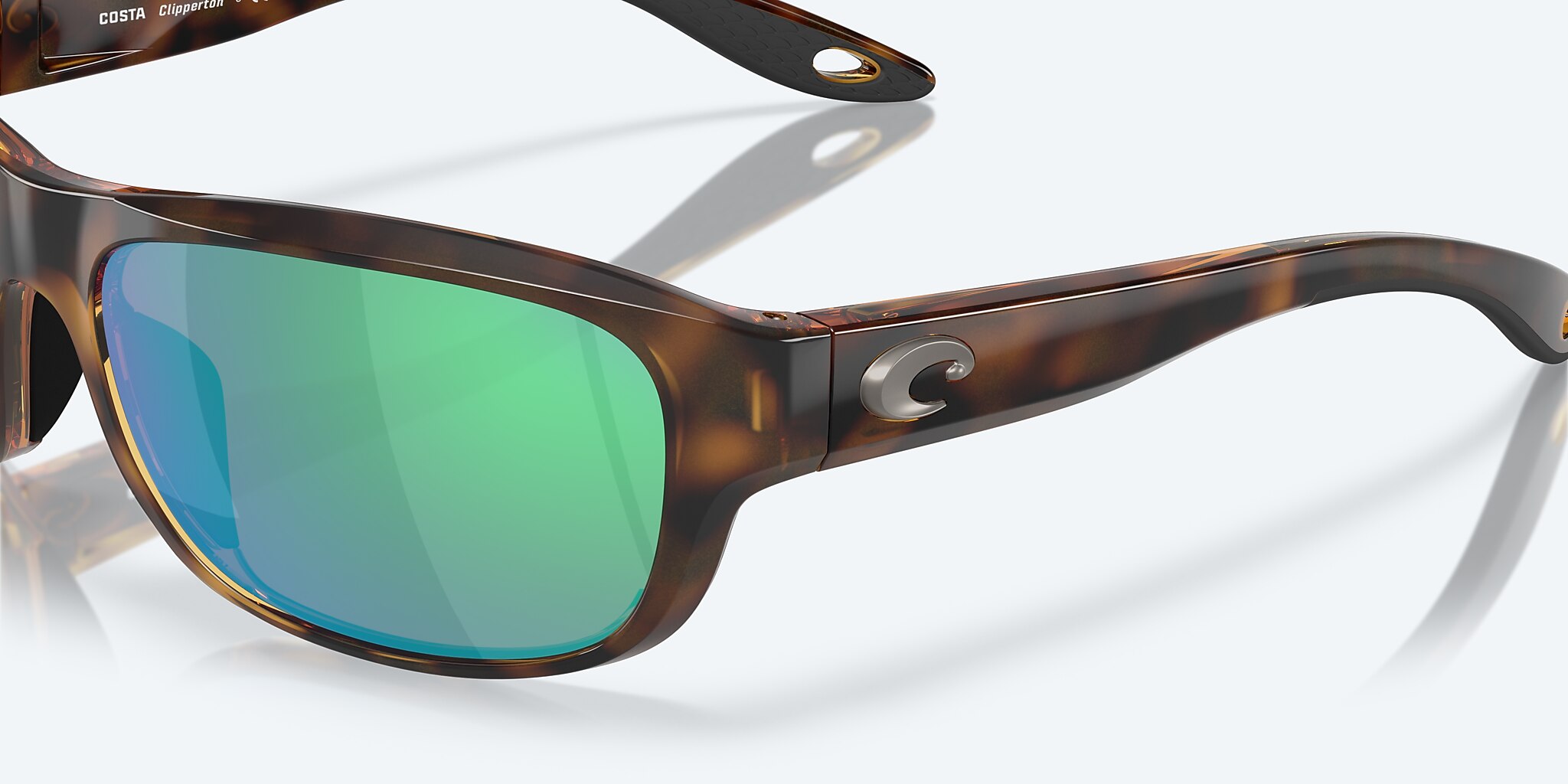 Sunglasses Costa Clipperton M (58-18) with Green Mirror lens and Tortoise frame Image 6 of 7
