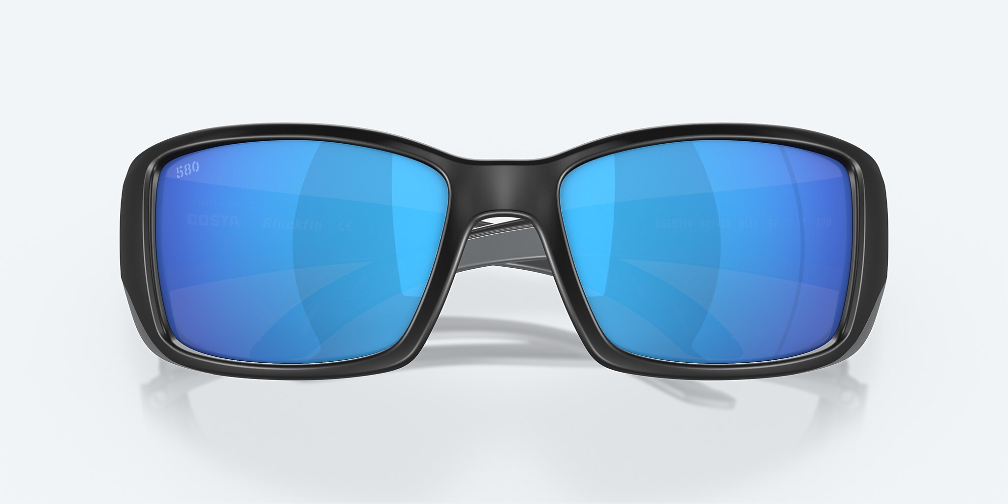 Lunettes de soleil Costa Blackfin L (62-17) avec Effet miroir Bleu verre et Noir mat monture Image 5 de 8