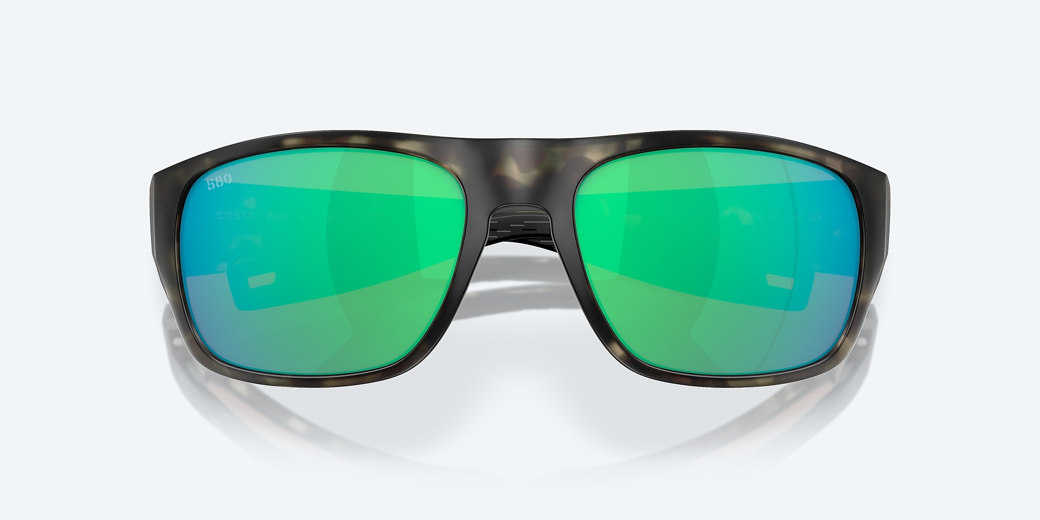Sunglasses Costa Tico XL (60-17) with Green Mirror lens and Matte Wetlands frame Image 5 of 7