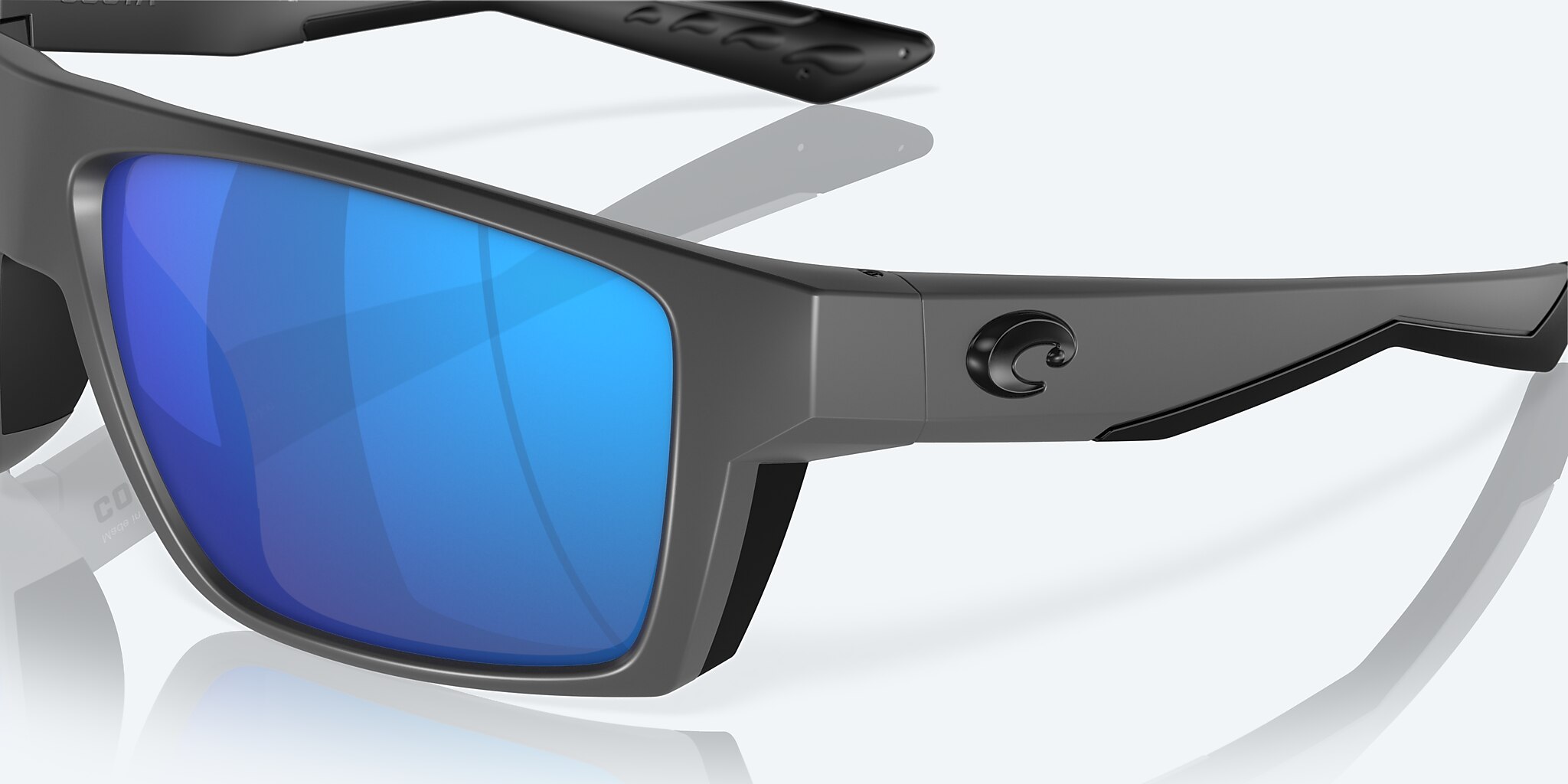 Sunglasses Costa Bloke XL (61-14) with Blue Mirror lens and Matte Gray/Matte Black frame Image 6 of 7
