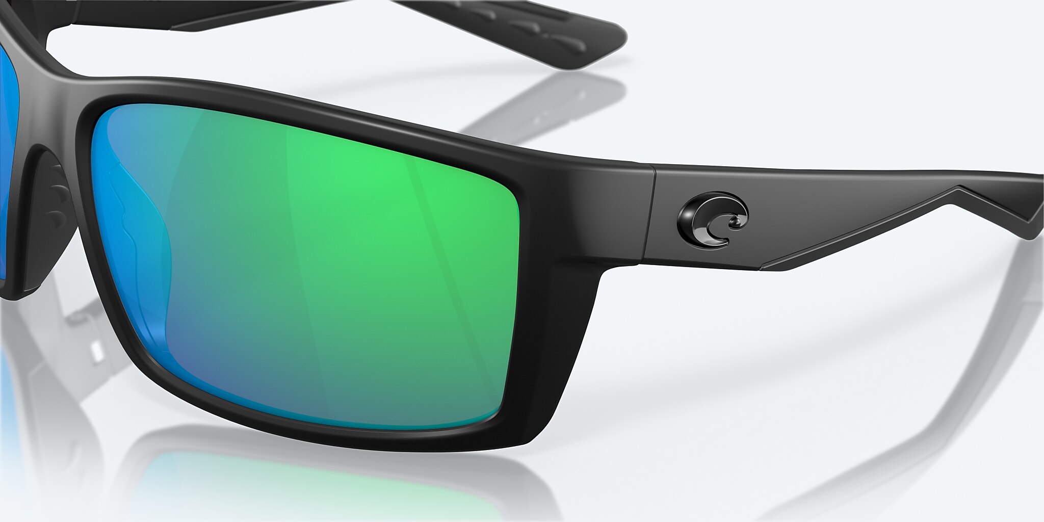 Sunglasses Costa Reefton XL (64-15) with Green Mirror lens and Blackout frame Image 6 of 7