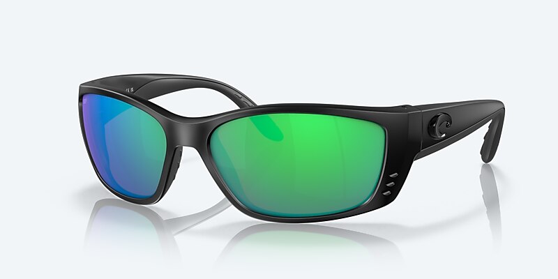 Sunglasses Costa Fisch XL (64-17) with Green Mirror lens and Blackout frame Image 1 of 7