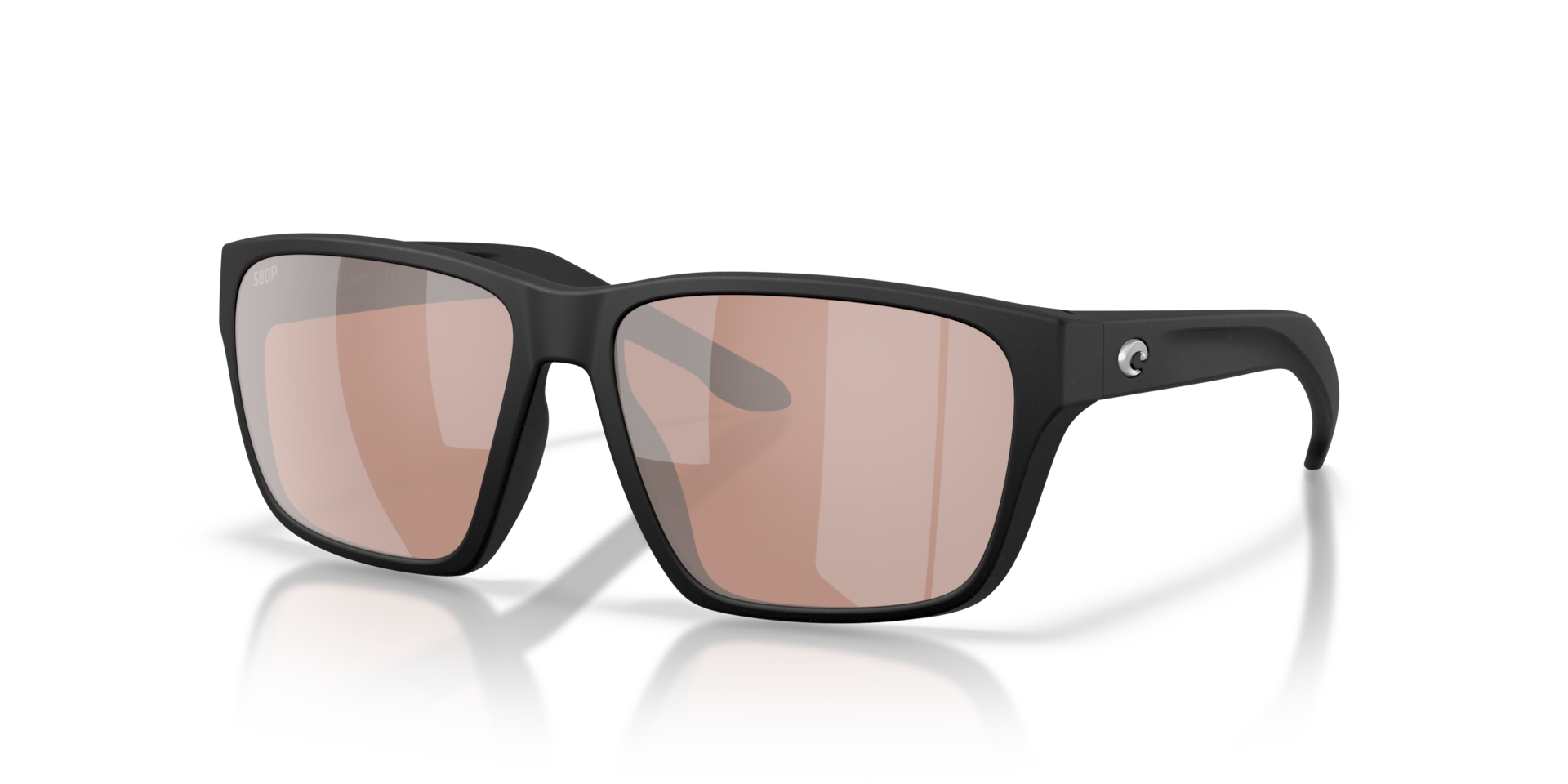 Costa Del Mar Next Gen Rizzler Men's Netplus Black Frame Copper Silver Mirror 580P Polarized Lens Sunglasses 06S9141-91410455