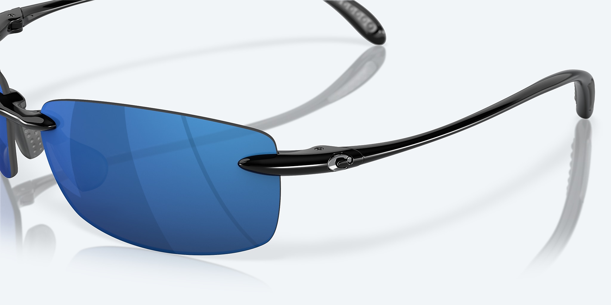 Sunglasses Costa Ballast M (60-15) with Blue Mirror lens and Shiny Black frame Image 6 of 7
