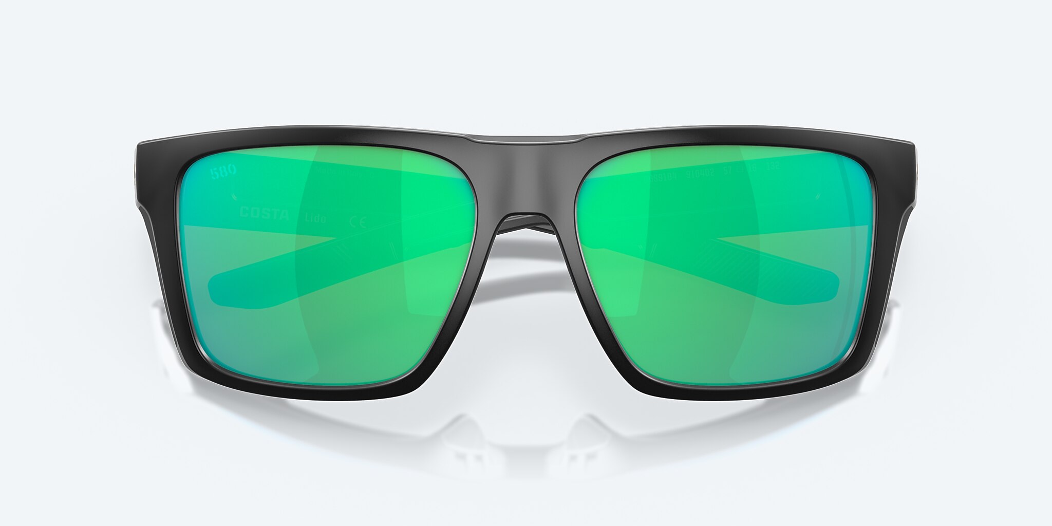 Sunglasses Costa Lido XL (57-16) with Green Mirror lens and Matte Black frame Image 5 of 9