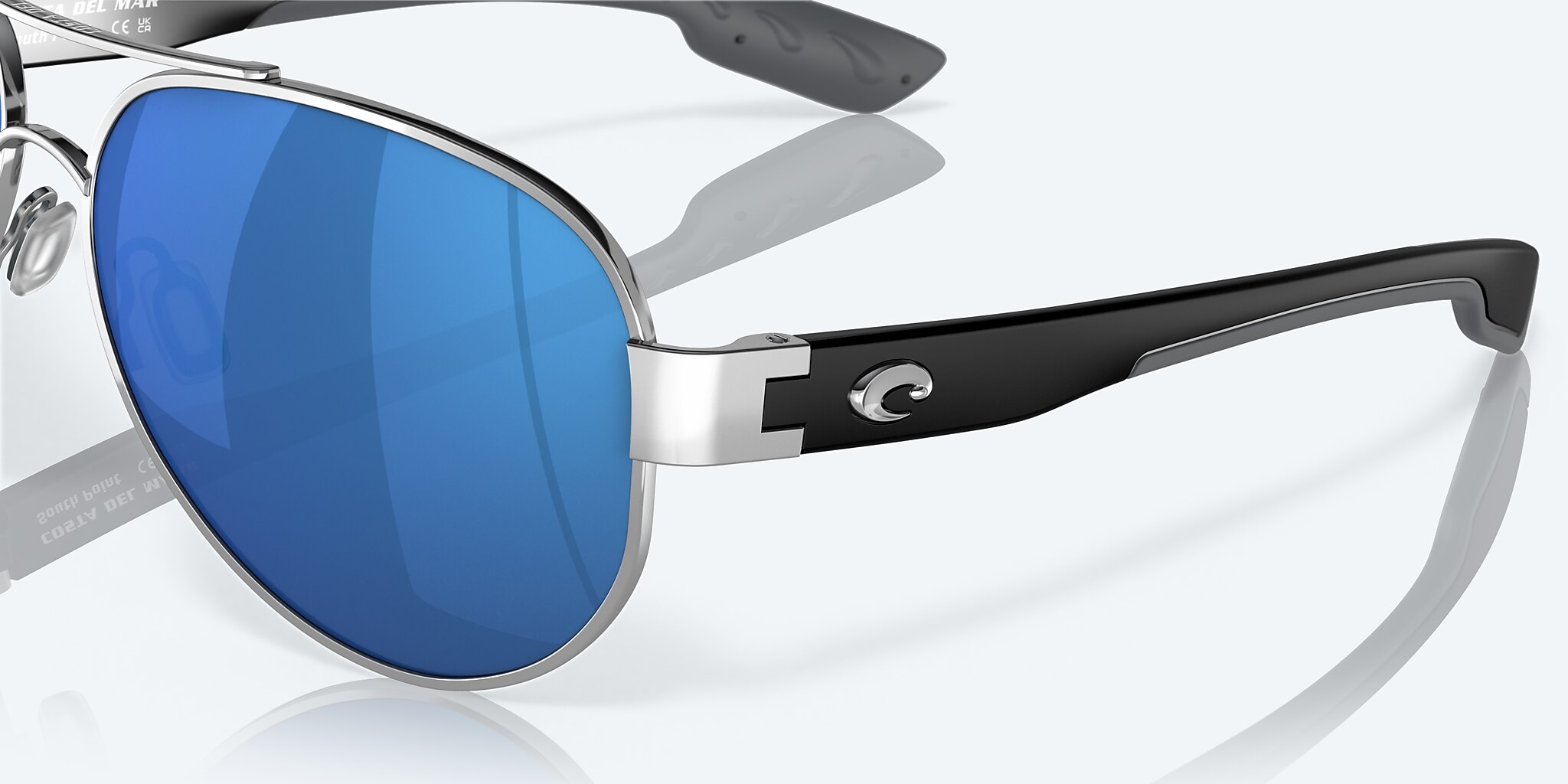 Lunettes de soleil Costa South Point L (59-14) avec Effet miroir Bleu verre et Palladium monture Image 6 de 7